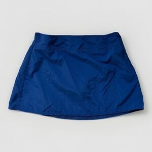 Lands End Size 6 Solid Blue Swim Mini Skirt With Built in Brief Skort Lined